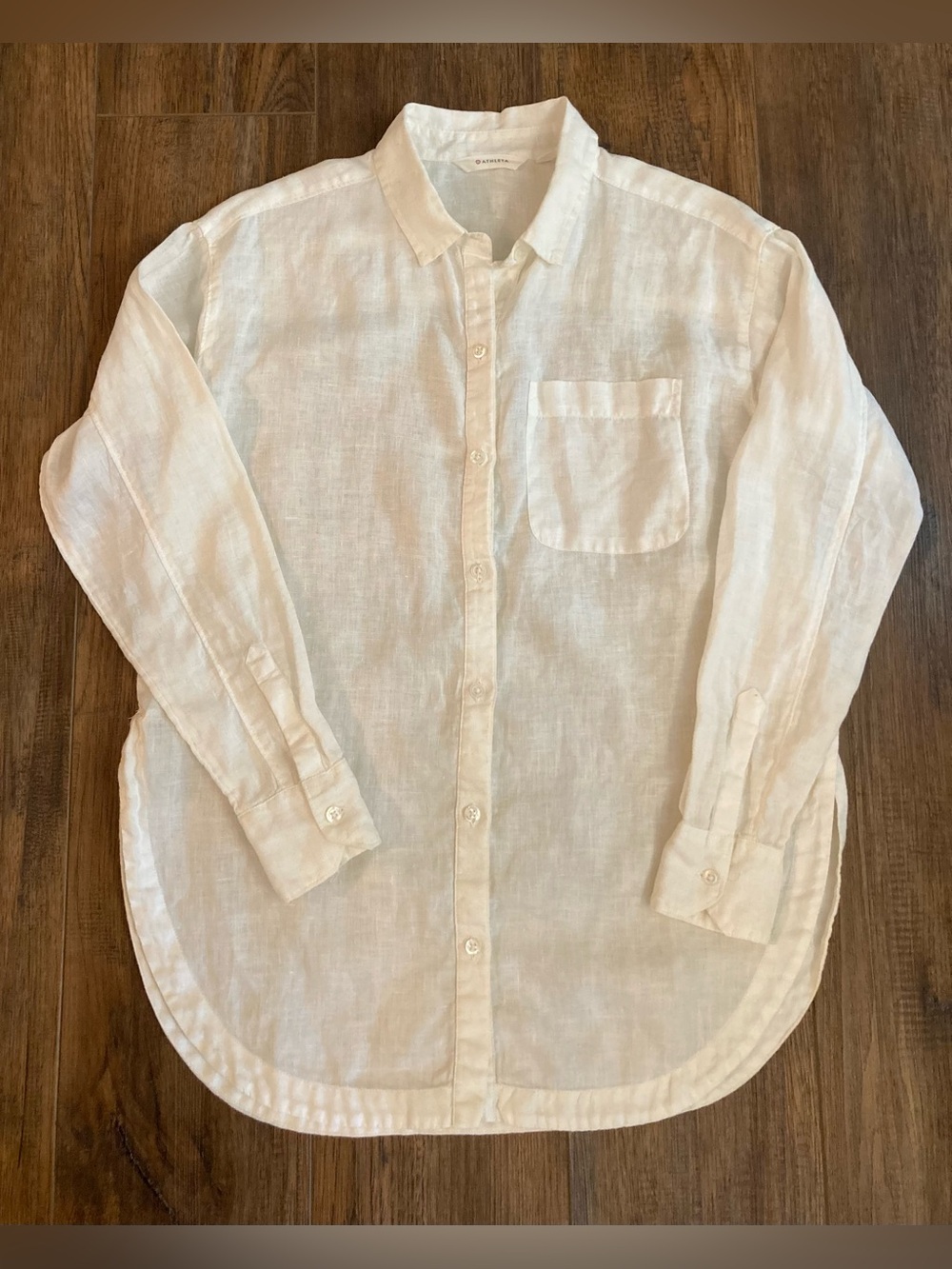 Athleta Women’s 100% Linen Long Sleeve Shirt